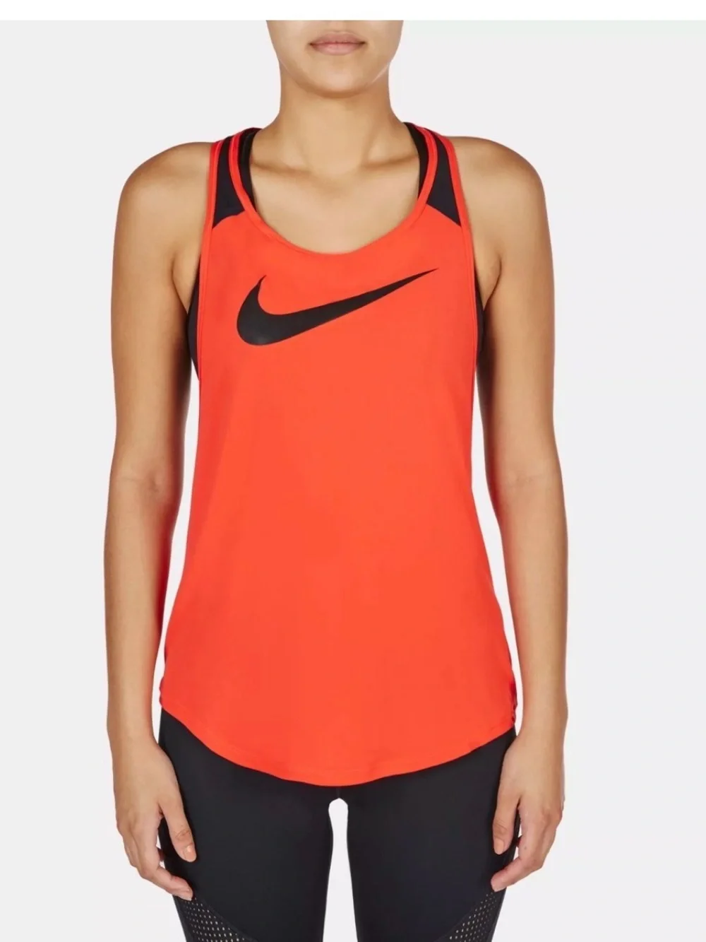 Nike Orange Racerback Performance Tank with Black Swoosh